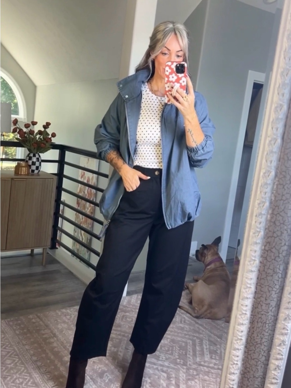 Amazon Women's Slate Blue Utility Zip Jacket